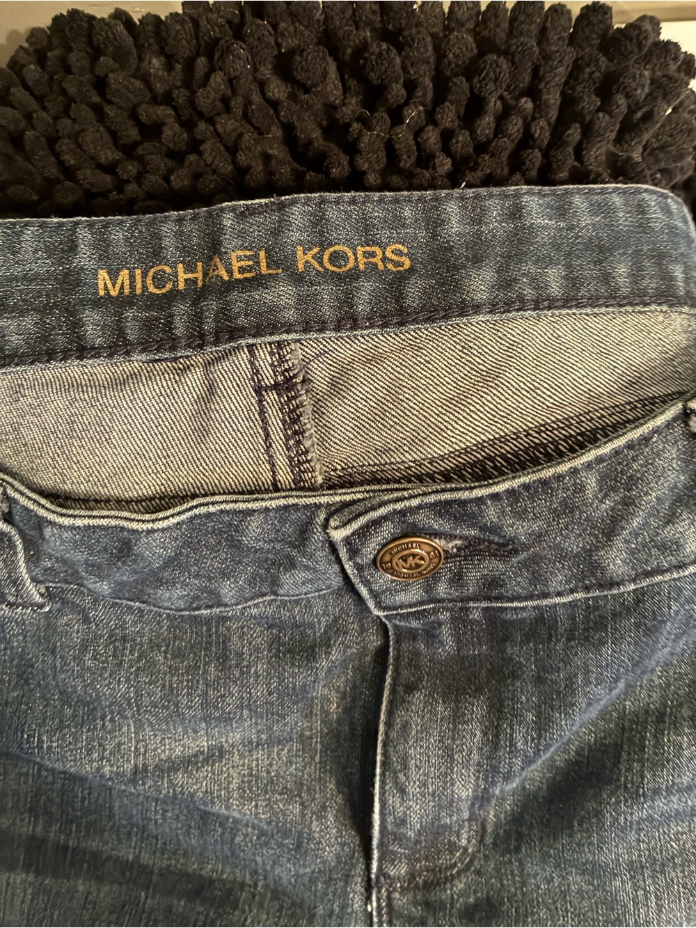 Michael Kors Dark Blue Denim Jeggings with Branded Button